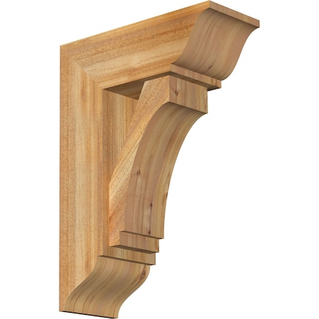 Ekena Millwork Imperial Traditional Rough Sawn Bracket w/ Offset Brace, Western Red Cedar, 8"W x 20"D x 28"H BKT0806X20X28IMP01RWR